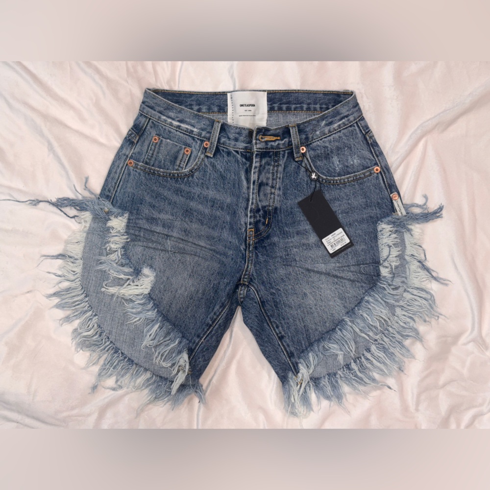 NWT One teaspoon Hollywood Frankie’s long Distressed Denim Shorts